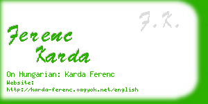 ferenc karda business card